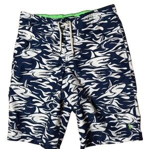 Polo by Ralph Lauren Blue and White Board Shorts Size Large